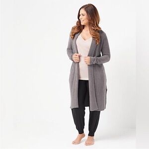 BAREFOOT‎ DREAMS Cozychic Lite Catalina Long Cardigan Ash 3X Brown Sweater Cozy